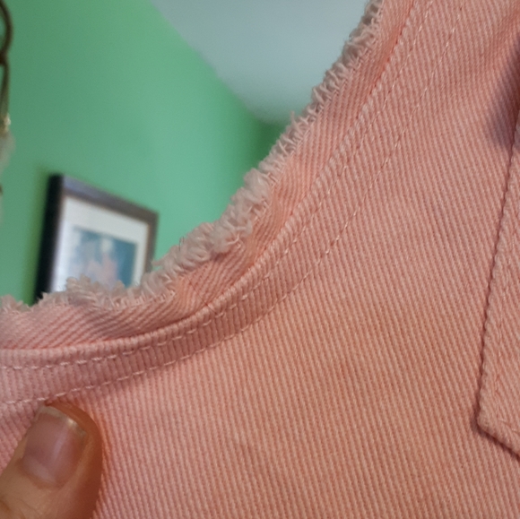 Pink Denim Vest Distressed - Picture 5 of 7